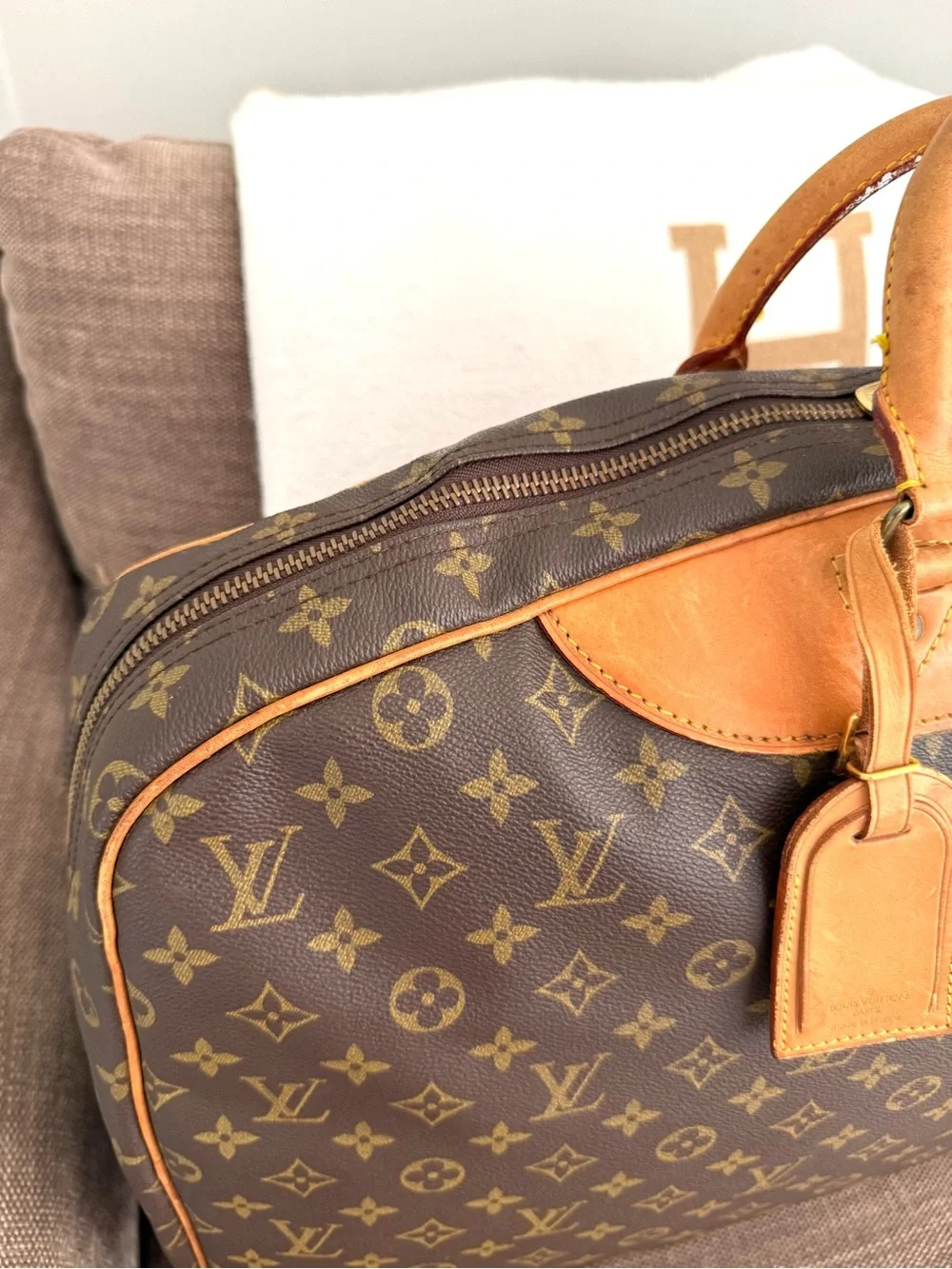 Authentic Louis Vuitton Alizé 1 Poche travel bag M41393 brown monogram LV unisex